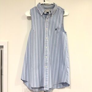 The Vintage Twin Ralph Lauren Remake blue striped button up vest